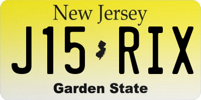NJ license plate J15RIX
