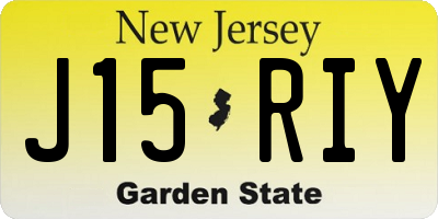 NJ license plate J15RIY