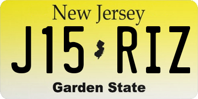 NJ license plate J15RIZ