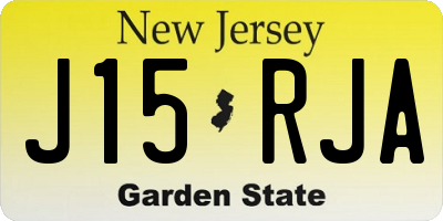 NJ license plate J15RJA