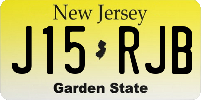 NJ license plate J15RJB