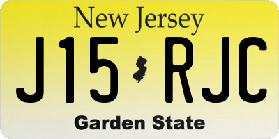 NJ license plate J15RJC