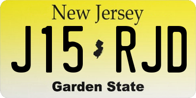 NJ license plate J15RJD