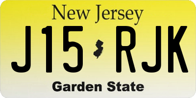 NJ license plate J15RJK