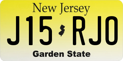 NJ license plate J15RJO