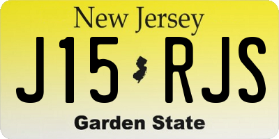 NJ license plate J15RJS