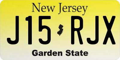NJ license plate J15RJX