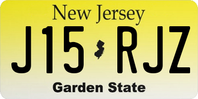 NJ license plate J15RJZ