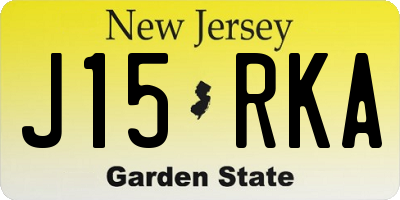 NJ license plate J15RKA