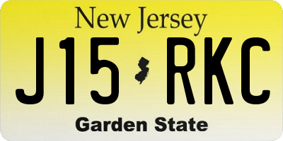 NJ license plate J15RKC