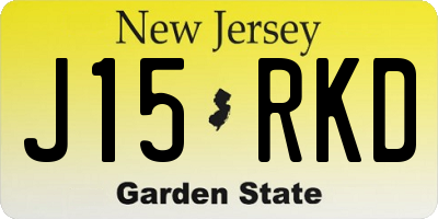 NJ license plate J15RKD