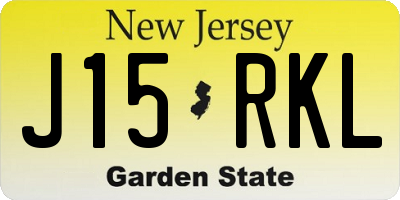 NJ license plate J15RKL