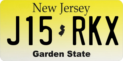 NJ license plate J15RKX