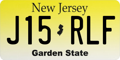 NJ license plate J15RLF