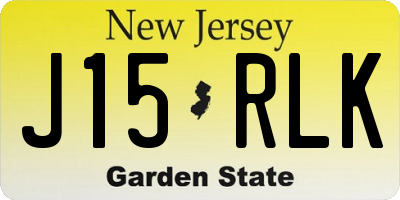 NJ license plate J15RLK