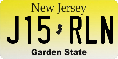 NJ license plate J15RLN