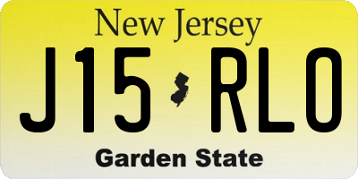 NJ license plate J15RLO