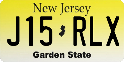 NJ license plate J15RLX