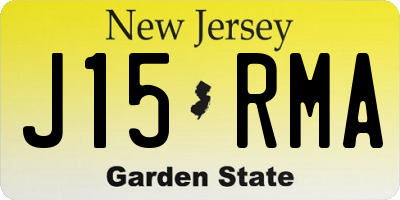 NJ license plate J15RMA