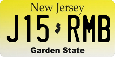 NJ license plate J15RMB