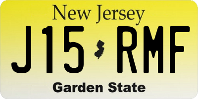 NJ license plate J15RMF