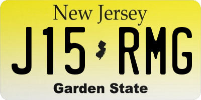 NJ license plate J15RMG