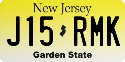 NJ license plate J15RMK