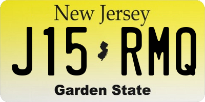 NJ license plate J15RMQ
