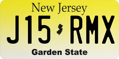 NJ license plate J15RMX