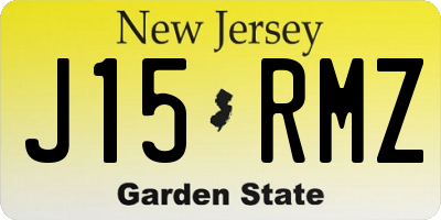 NJ license plate J15RMZ