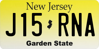 NJ license plate J15RNA