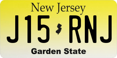 NJ license plate J15RNJ
