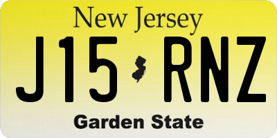 NJ license plate J15RNZ