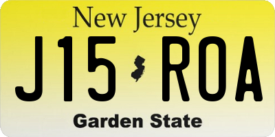 NJ license plate J15ROA