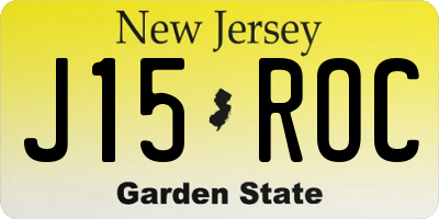 NJ license plate J15ROC