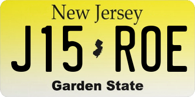 NJ license plate J15ROE