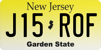 NJ license plate J15ROF