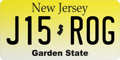 NJ license plate J15ROG