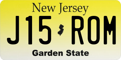 NJ license plate J15ROM