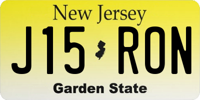 NJ license plate J15RON