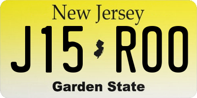 NJ license plate J15ROO