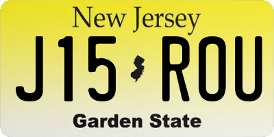 NJ license plate J15ROU