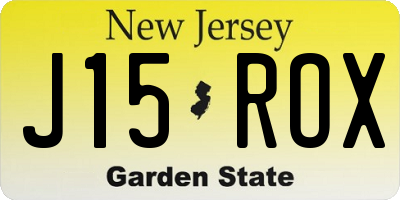 NJ license plate J15ROX
