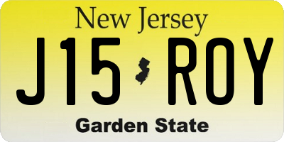 NJ license plate J15ROY