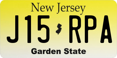 NJ license plate J15RPA