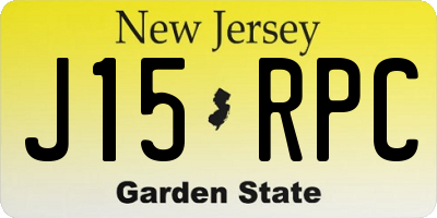 NJ license plate J15RPC
