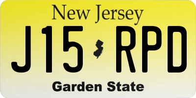 NJ license plate J15RPD