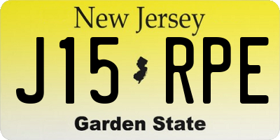NJ license plate J15RPE