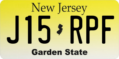 NJ license plate J15RPF