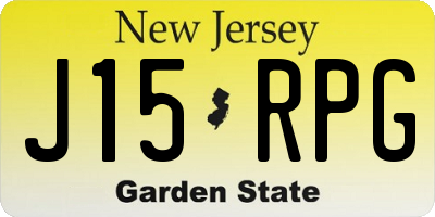 NJ license plate J15RPG